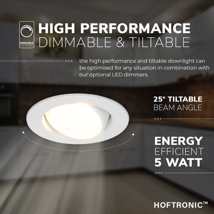 HOFTRONIC 3x Malta - LED Inbouwspots Badkamer IP44 Wit