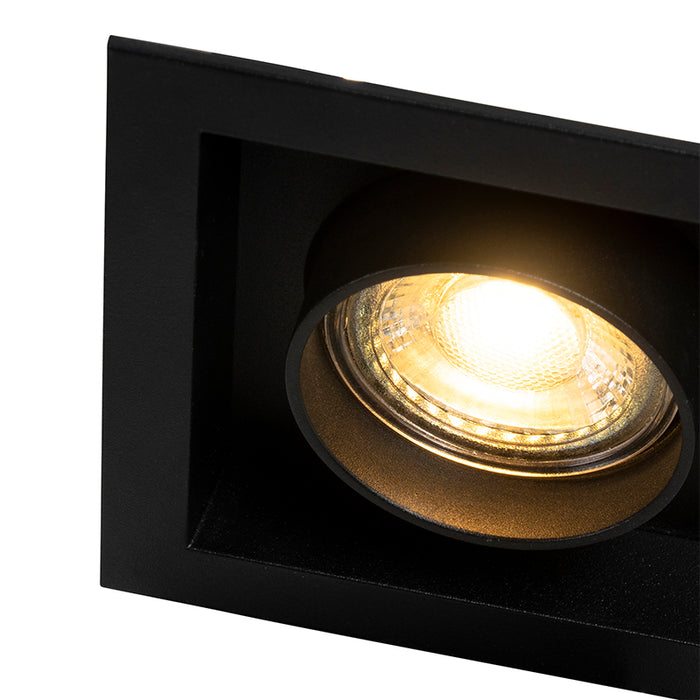 QAZQA Moderne inbouwspot zwart verstelbaar 3-lichts - Roof