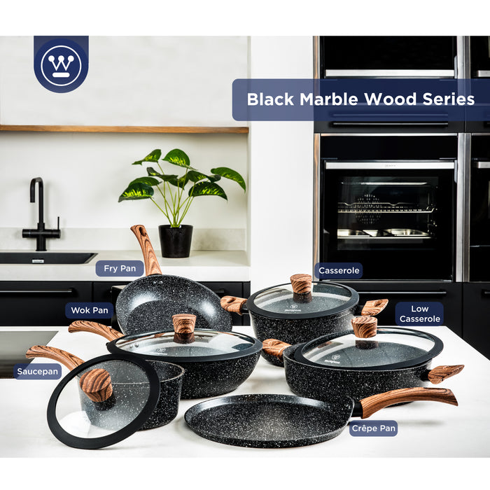 Westinghouse Kookpan 28 cm Black Marble Wood