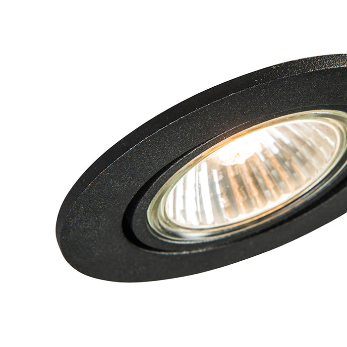 QAZQA Smart inbouwspot zwart kantelbaar incl. Wifi GU10 - Cisco