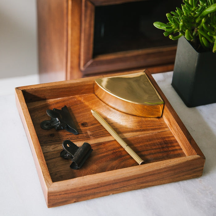 Brût Homeware, Catch All hout met messing box