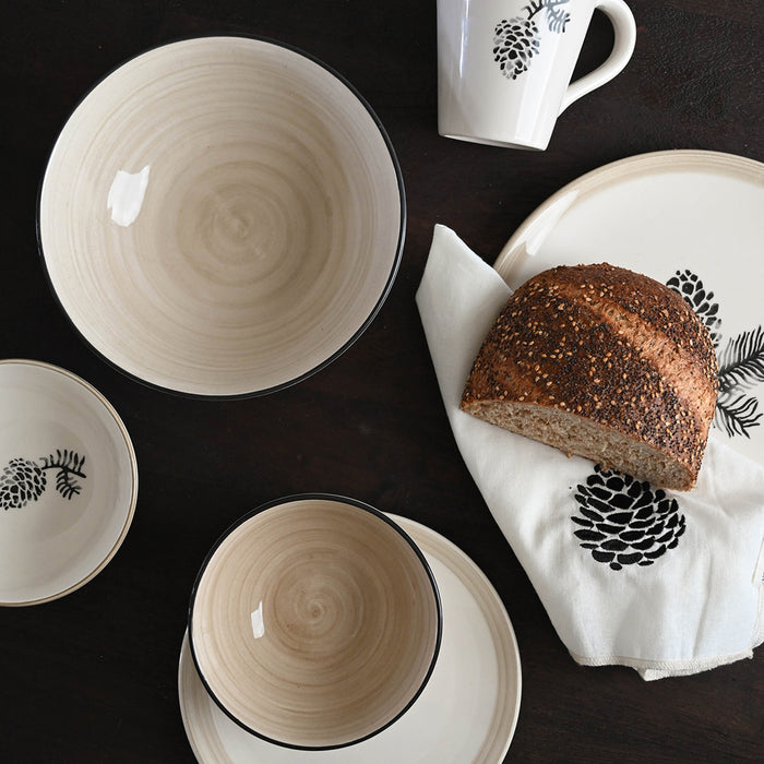 Riviera Maison Serveerschaal Beige, Grote schaal - La Bayonne M