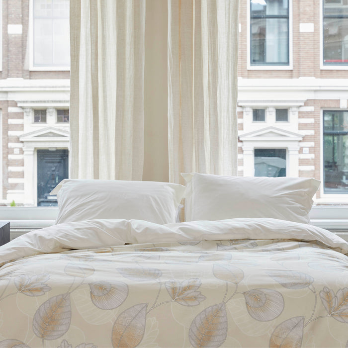 Walra Shaped Leaves Dekbedovertrek 240 x 220/240 cm - Zand