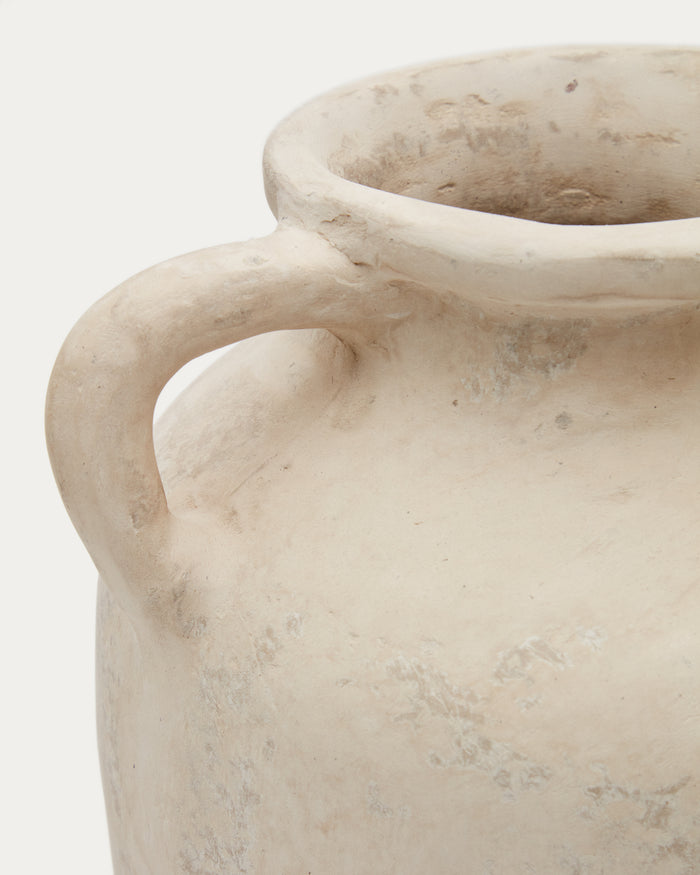 Kave Home - Beige Miley-vaas van papier-maché 50 cm