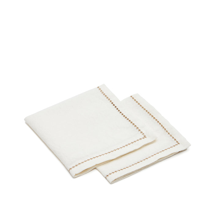 Kave Home - Set van 2 witte katoenen en linnen Malu-servetten met
