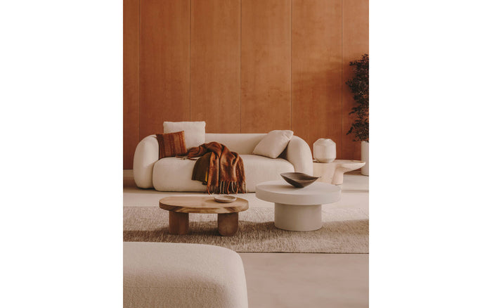 Kave Home - Mosi-salontafel van massief munggurhout, Ø 90 x 60 cm