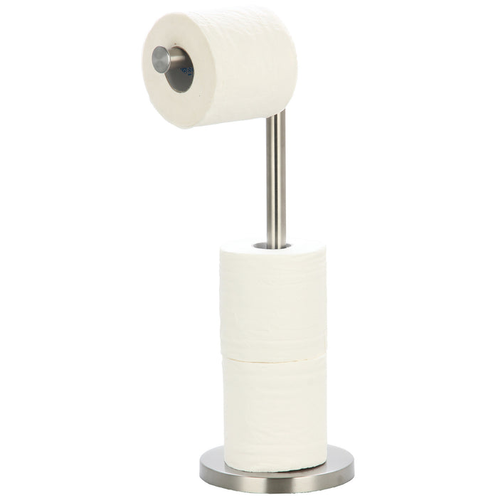 MSV Wc|toiletrolhouder reservoir - metaal - zilver - 54 cm - 4 rollen