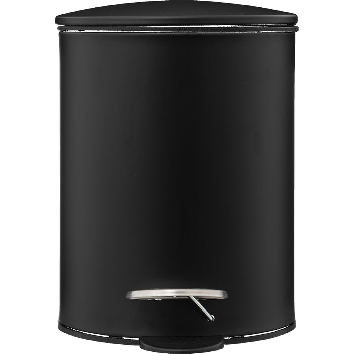 5Five Pedaalemmer - zwart - metaal - 3L - 23 cm - soft close