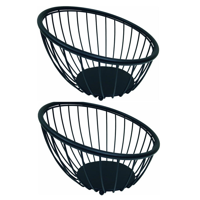 Artex Fruitmand|fruitschaal - metaal - zwart - rond - 28 x 10 cm