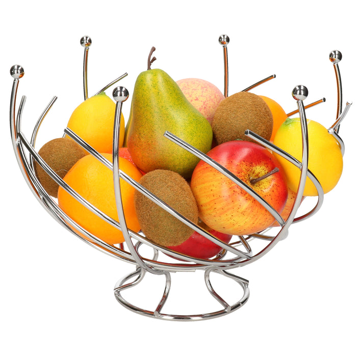 Secret de Gourmet Fruitschaal-fruitmand - op voet - metaal - 30 cm