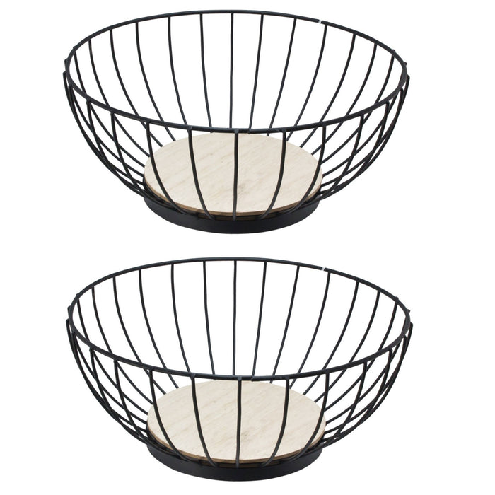 Svenska Living Fruitmand - zwart - metaal - rond - 28 cm