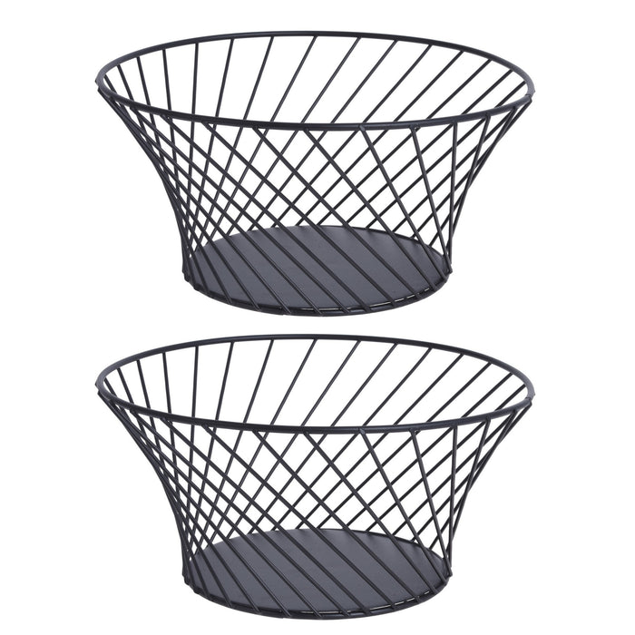 Excellent Houseware Fruitmand - metaal - zwart - 26 cm