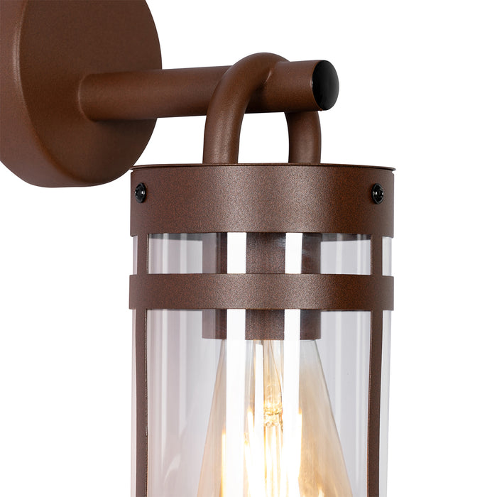 QAZQA Industriële buiten wandlamp roestbruin IP44 - Ruben
