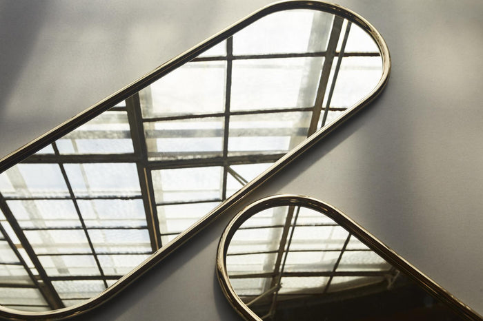 Angui spiegel 108x39 silver ovaal