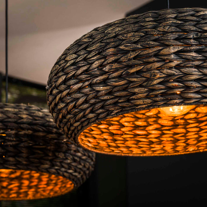 by fonQ Gina Hanglamp - Schijf - Zwart/Nikkel