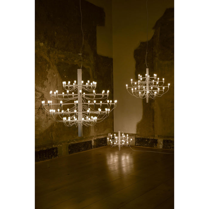 2097|30 by Gino Sarfatti kroonluchter Ø88 opaal chroom