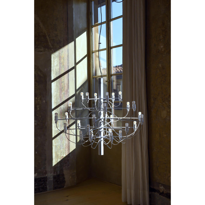 2097|50 by Gino Sarfatti kroonluchter Ø100 transparant chroom