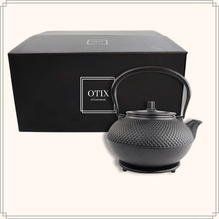 OTIX Japanse Theepot met Filter Theekan Tetsubin Zwart 1.5L Gietijzer