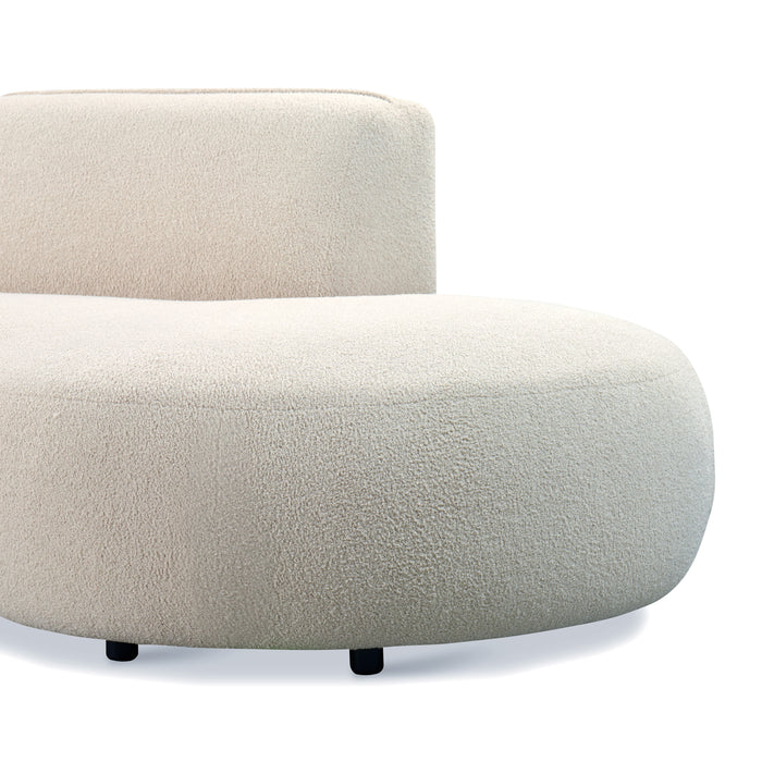 by fonQ Soft Ottomane Bank Rechts - Bouclé - Crème