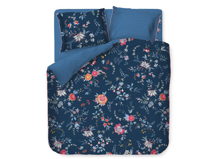 Pip Studio dekbedovertrek Flower Festival dark blue - lits jumeaux
