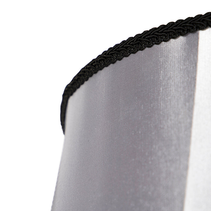 QAZQA Zijden lampenkap zwart met grijs 45 cm - Granny