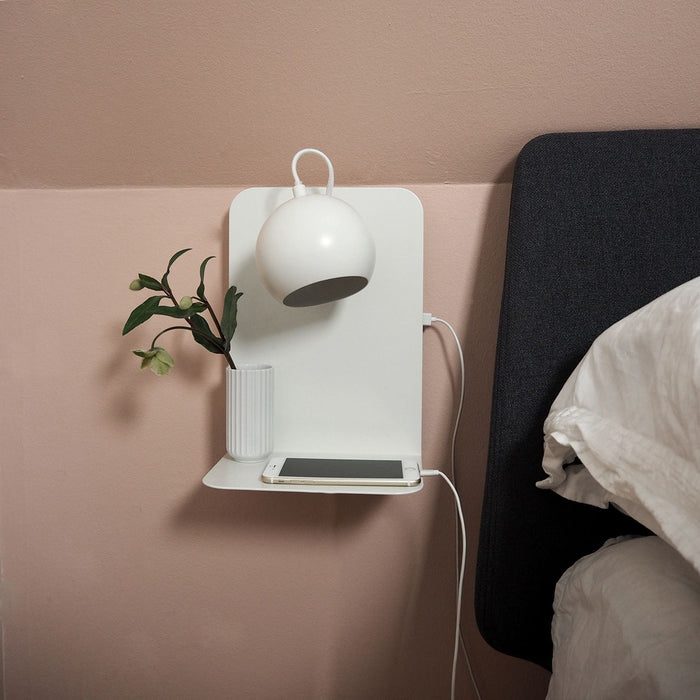 Frandsen Ball wandlamp met usb-poort mat lichtgrijs