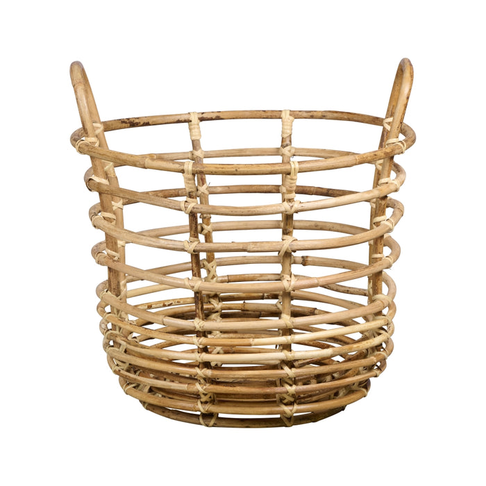 Mand Jurgen - Hout - Naturel - Rotan - 50x40x50cm (BxHxD)