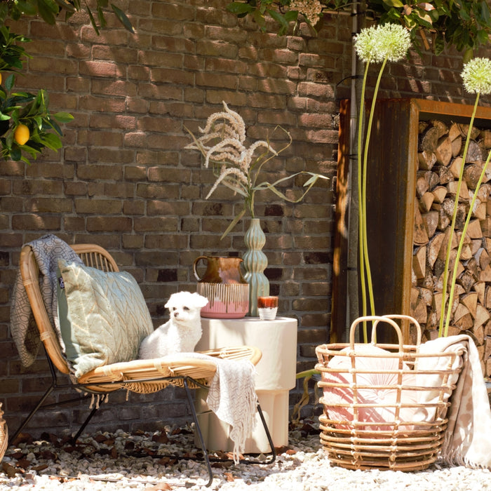 Mand Jurgen - Hout - Naturel - Rotan - 50x40x50cm (BxHxD)