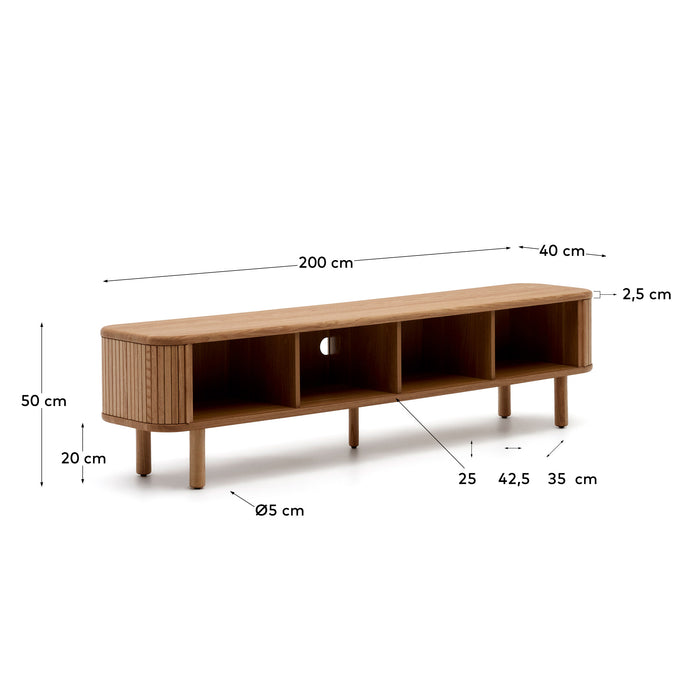 Kave Home Mailen Tv-meubel - B 200 cm - Naturel