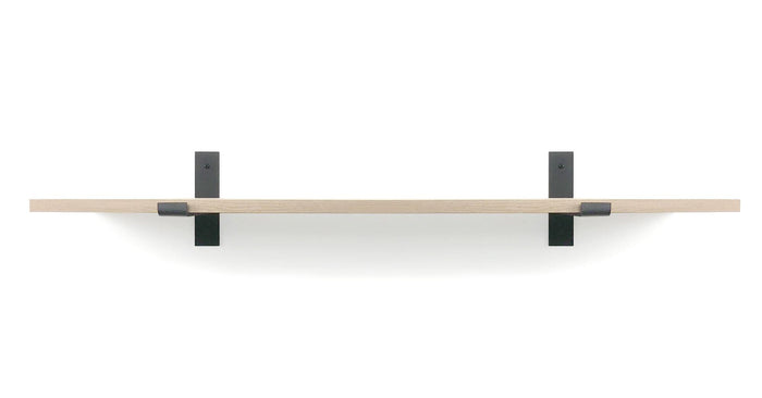 Woodbrothers Eiken 18mm wandplank recht 75x20cm + zwarte dragers