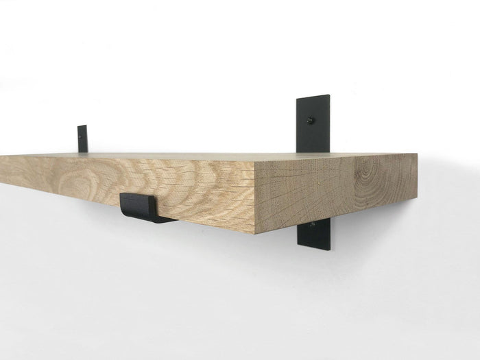 Woodbrothers Eiken wandplank 120x20cm + zwarte dragers