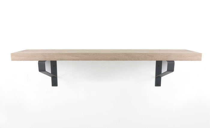 Woodbrothers Eiken wandplank massief recht 50cm op 25cm diepe dragers