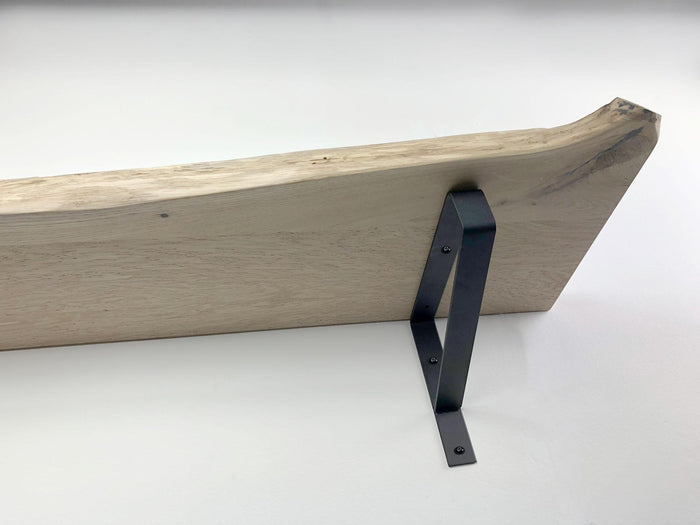 Woodbrothers Eiken wandplank massief boomstam 60x30cm + dragers