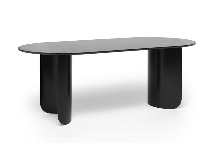 FÉST Plateau eettafel 200x90 zwart sand blad