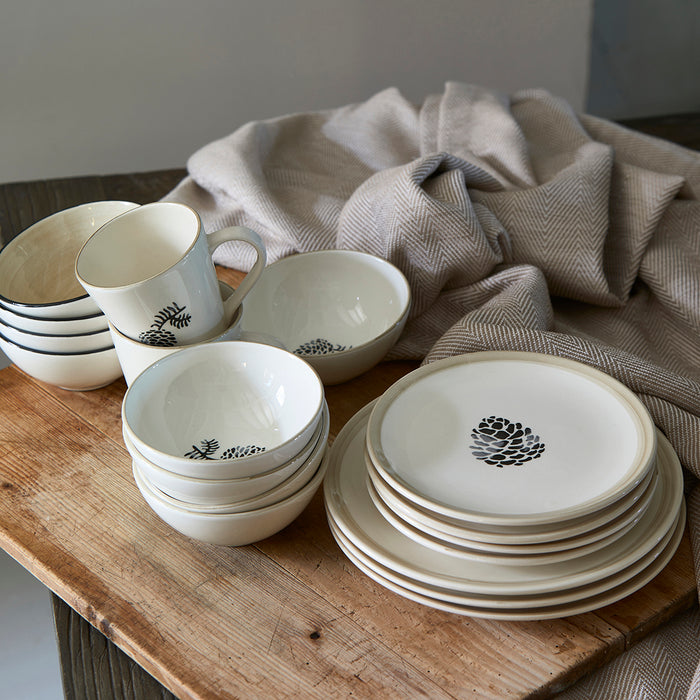 Riviera Maison Ontbijtbord wit, Lunch bord - Dusty Pine Cone