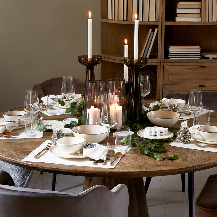 Riviera Maison Ontbijtbord wit, Lunch bord - Dusty Pine Cone