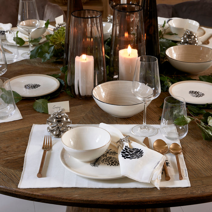 Riviera Maison Ontbijtbord wit, Lunch bord - Dusty Pine Cone