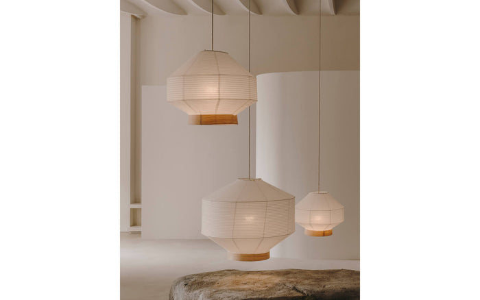 Kave Home - Lampenkap Hila voor plafondlamp van wit papier en