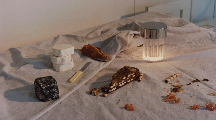 Last Order Fluted tafellamp LED oplaadbaar zilver