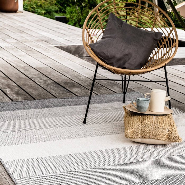 Buiten vloerkleed Boa - Zwart|Wit - dubbelzijdig - EVA Interior