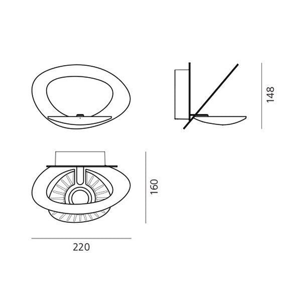 Pirce Micro wandlamp LED 2700K wit