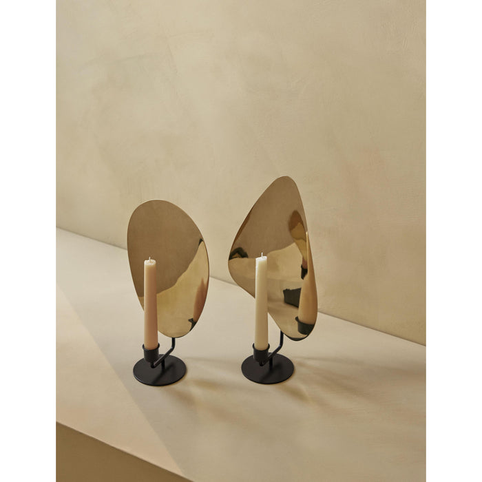 Audo Copenhagen Flambeau kandelaar large Black|Polished Brass