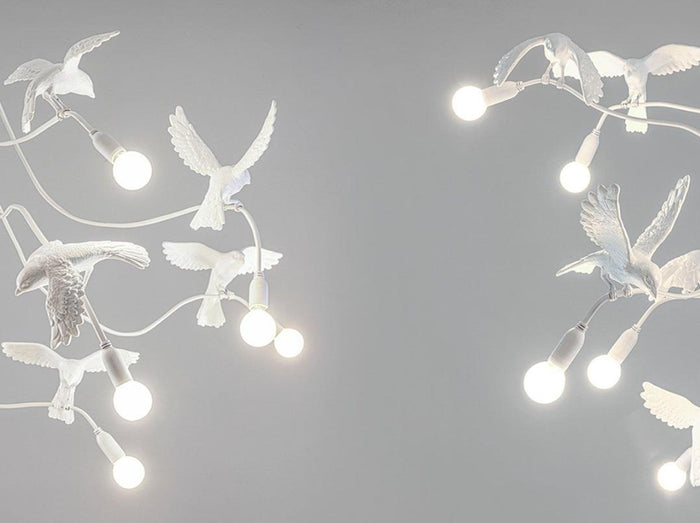 Sparrow kroonluchter wit