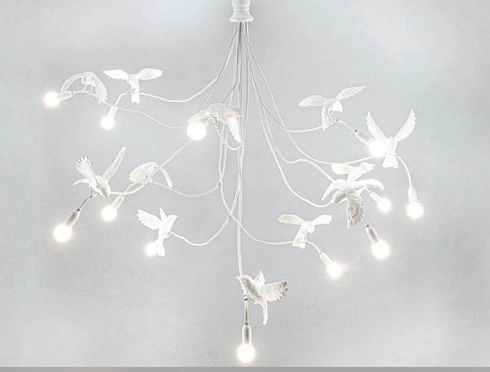 Sparrow kroonluchter wit