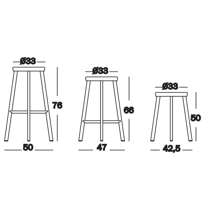 Magis Officina barkruk H75 polypropylene zink|zwart