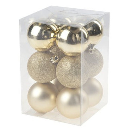 Cosy & Trendy Kerstballen - 12x - goudkleurig - kunststof - 6 cm