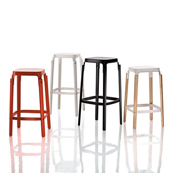 Steelwood barkruk wit|beuken 78cm