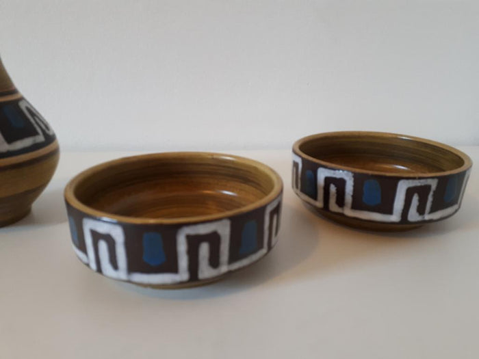 Reliving Set Jasba Vintage Vaas En 2 Schalen West Germany Keramiek