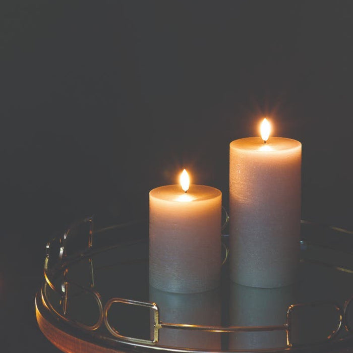 Uyuni Led Rustieke Kaars Zandsteen - 15 cm