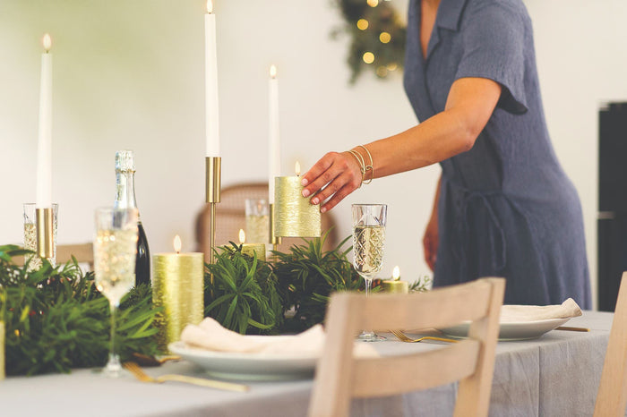 Uyuni Led Rustieke Kaars Goud - 7,8x15cm